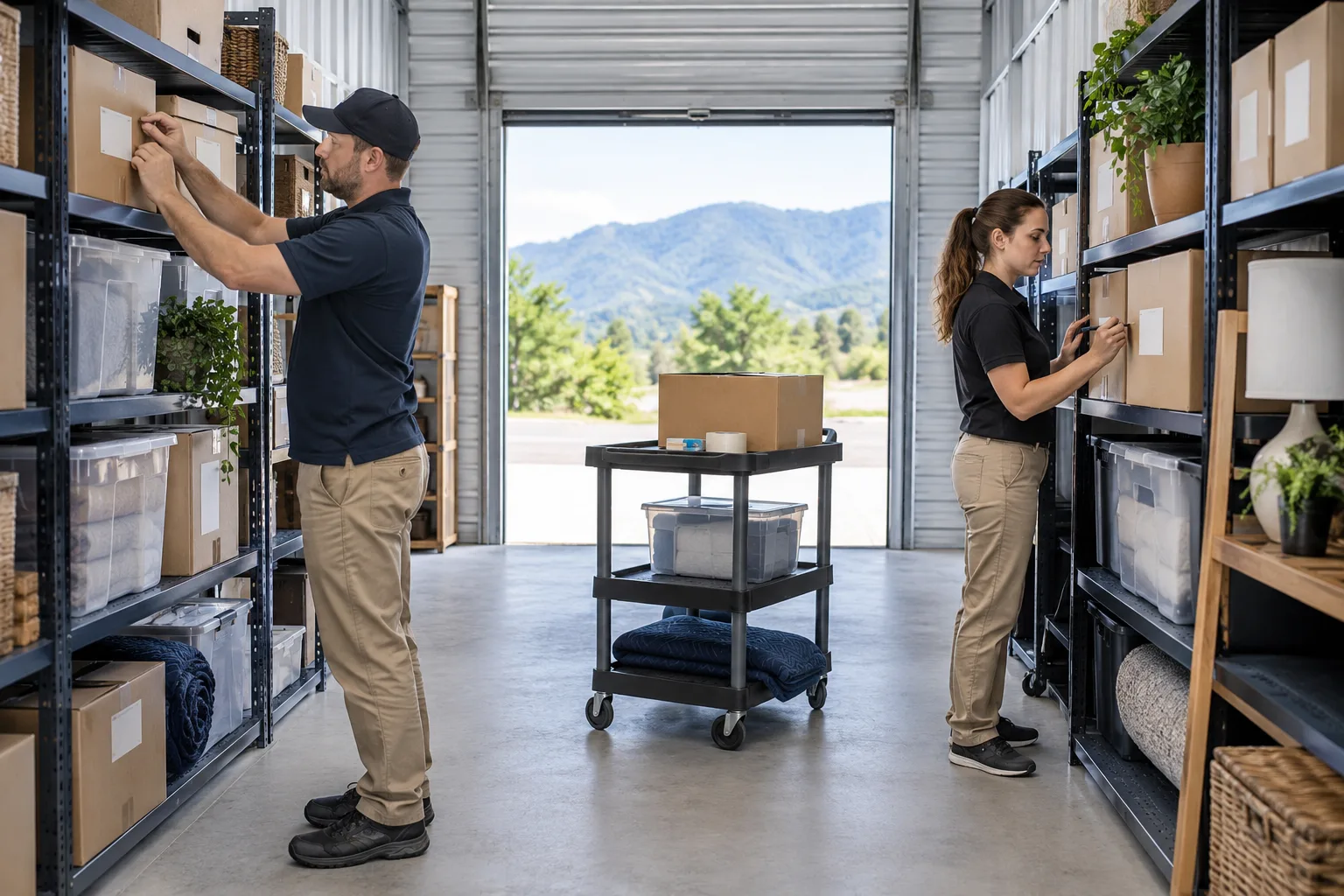 Storage unit cleanouts work being prepared safely